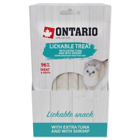 ONTARIO Przysmak do lizania dla kotów z extra tuńczykiem i krewetkami 5x14g (213-53713)