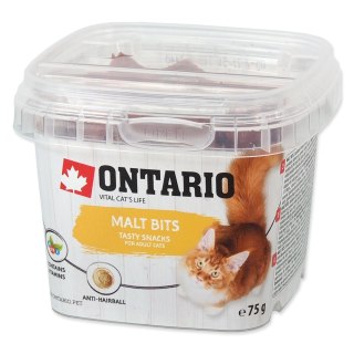 ONTARIO Snack Anti-hairball Bits 75g / Przysmak funkcjionalny ułatwiający usuwanie kul włosowych dla kotów 75g (213-5400)
