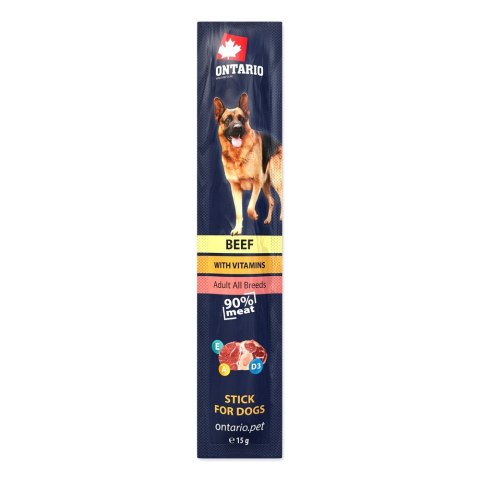 ONTARIO Stick for dogs beef 15g- ONTARIO kabanosy dla psów 15g wołowina (214-5801)