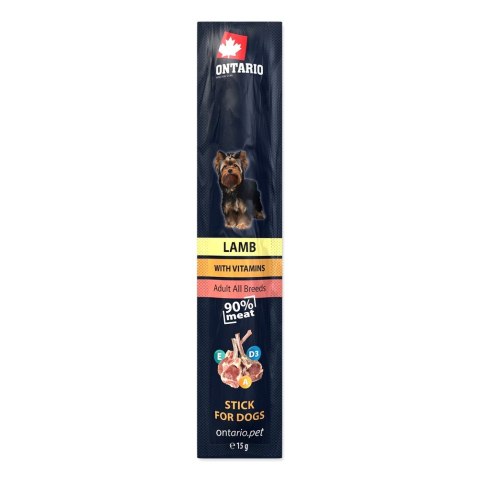 ONTARIO Stick for dogs lamb 15g -ONTARIO kabanosy dla psów 15g jagnięcina (214-5811)