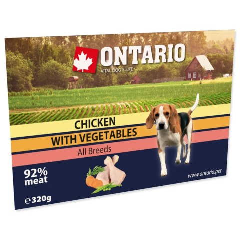 ONTARIO alu tacka kurczak z warzywami konserwa dla psa 320g (214-2432)