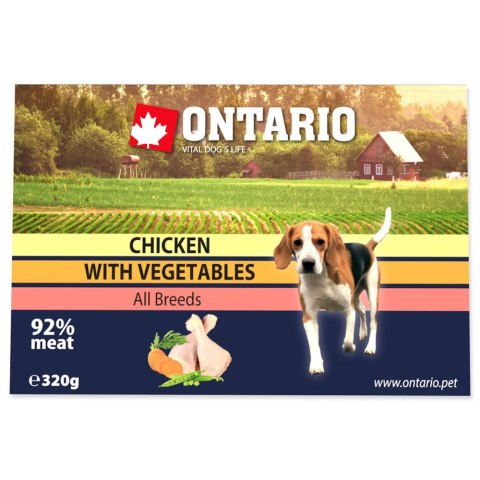 ONTARIO alu tacka kurczak z warzywami konserwa dla psa 320g (214-2432)