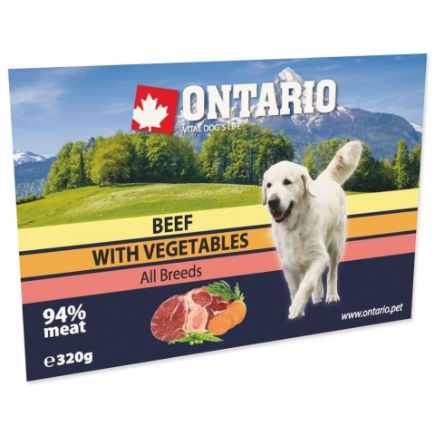 ONTARIO alu tacka wołowina z warzywami konserwa dla psa 320g (214-2452)