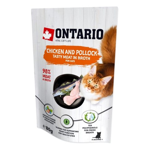 ONTARIO saszetka Kurczak i dorsz w rosole 80g (213-3032)