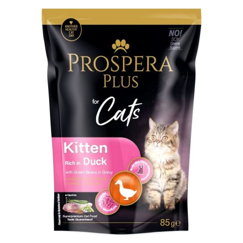 PROSPERA Plus Saszetka dla kociąt, kaczka, zielona fasolka 85g (1513-10101)