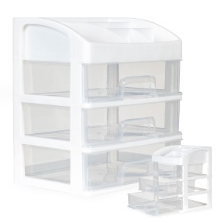 Organizer na kosmetyki z szufladami i przegrodami biały ModernHome