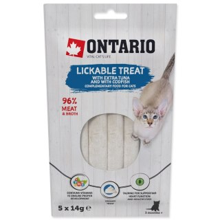 ONTARIO Przysmak do lizania dla kotów extra tuńczykiem i dorszem 5x14g (213-53723)