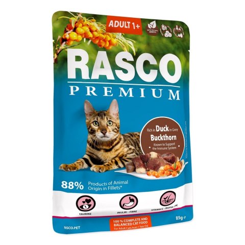 RASCO Premium kaczka z szaklakiem fileciki w sosie 85g saszetka dla kota (1703-13172)