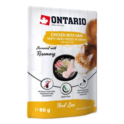ONTARIO Herb kurczak z szynka, ryz, rozmaryn w sosie opak. 18x80g (213-35340)