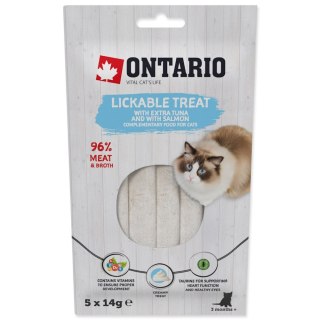 ONTARIO Przysmak do lizania dla kotów extra tuńczykiem i łososiem 5x14g (213-53718)