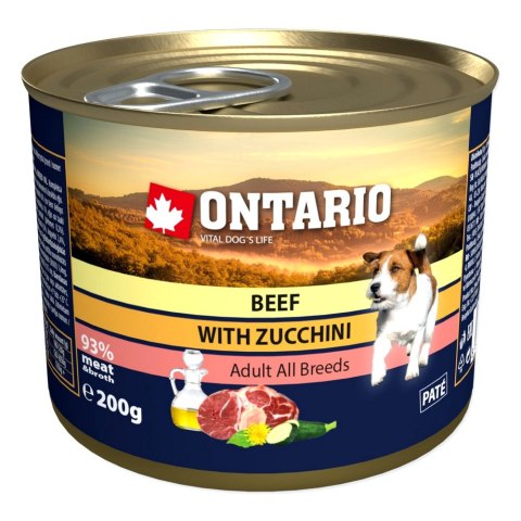 ONTARIO konserwa dla psów Wołowina, Cukinia, Mniszek lekarski i olej lniany 200g (214-2006)