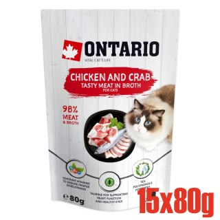 ONTARIO saszetka Kurczak i kraby w rosole opak. 15x80g (213-30330)