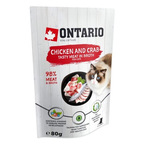 ONTARIO saszetka Kurczak i kraby w rosole opak. 15x80g (213-30330)