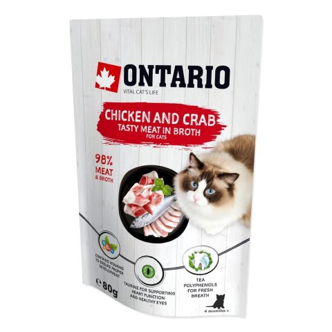 ONTARIO saszetka Kurczak i kraby w rosole opak. 15x80g (213-30330)