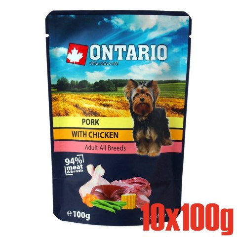 ONTARIO saszetka wieprzowina z Kurczakiem w rosole opak. 10x100g (214-30620)
