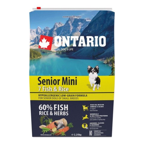 Ontario Senior Mini 7 Fish & Rice 2,25kg / Dla starszych psów małych ras z 7 rybami i ryżem 2,25kg (214-11175) Ontario Senior Mini 7 Fish & Rice 2,25kg / Dla starszych psów małych ras z 7 rybami i ryżem 2,25kg (214-11175)