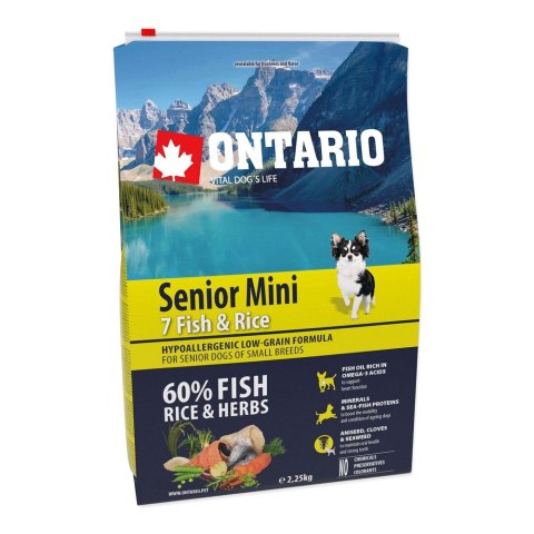 Ontario Senior Mini 7 Fish & Rice 2,25kg / Dla starszych psów małych ras z 7 rybami i ryżem 2,25kg (214-11175) Ontario Senior Mini 7 Fish & Rice 2,25kg / Dla starszych psów małych ras z 7 rybami i ryżem 2,25kg (214-11175)