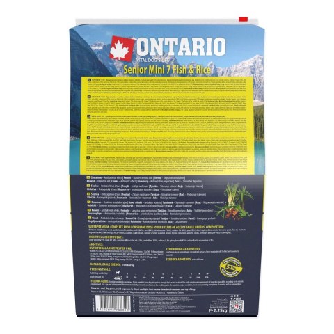 Ontario Senior Mini 7 Fish & Rice 2,25kg / Dla starszych psów małych ras z 7 rybami i ryżem 2,25kg (214-11175) Ontario Senior Mini 7 Fish & Rice 2,25kg / Dla starszych psów małych ras z 7 rybami i ryżem 2,25kg (214-11175)
