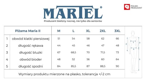 PIŻAMA DAMSKA MARIA II 201 3/4 R MARTEL
