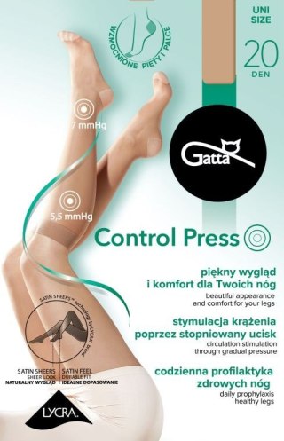 PODKOLANÓWKI KOMPRESYJNE CONTROL PRESS 20 DEN GATTA