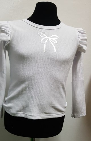 BLUZKA DZIEWCZĘCA KOKARDKA DR R.122-128 SALE ŻAREK