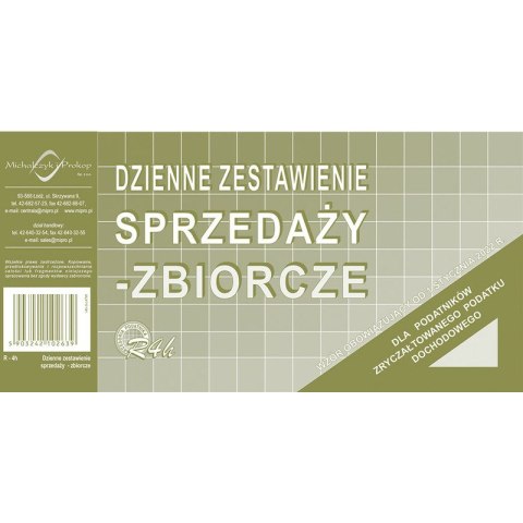 DZIENNE ZESTAWIENIE SPRZEDAŻY - ZBIORCZE 1/3 A4