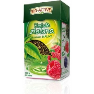 Herbata Big-Active 100g zielona z owocem maliny