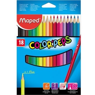 KREDKI TRÓJKĄTNE MAPED COLORPEPS 18 KOLORÓW