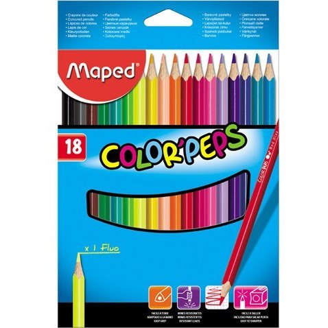 KREDKI TRÓJKĄTNE MAPED COLORPEPS 18 KOLORÓW