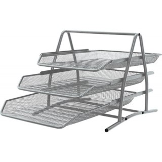 Zestaw 3 półek na dokumenty Q-Connect metalowy srebrny