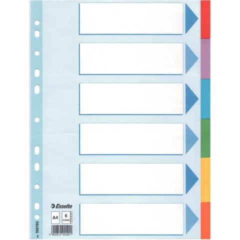PRZEKŁADKI KARTONOWE ESSELTE A4 INDEX 6 KOLORÓW