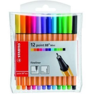CIENKOPISY STABILO POINT 88 MINI 12 KOLORÓW