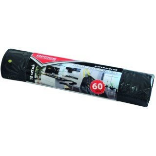 Worki na śmieci Office Products 60L LDPE z taśmą czarne (10)