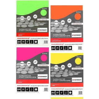 Etykiety Emerson A4 śr.40mm zielone (25)