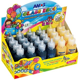 Farby witrażowe Amos Glass Deco 22ml złota i czarna (8+16)