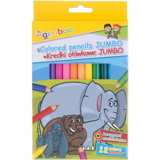 Kredki ołówkowe Gimboo Jumbo 12 kolorów