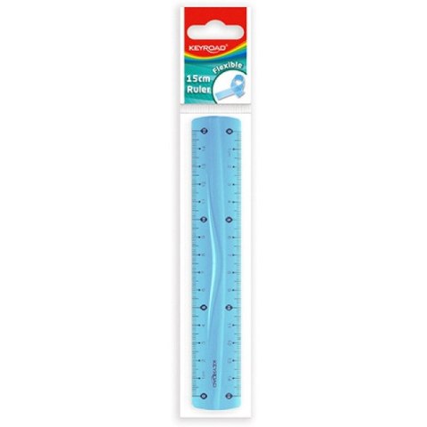 Linijka plastikowa Keyroad 15cm elastyczna mix kolorów