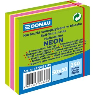 Karteczki Donau 50x50mm neon-pastel mix kolorów (250)