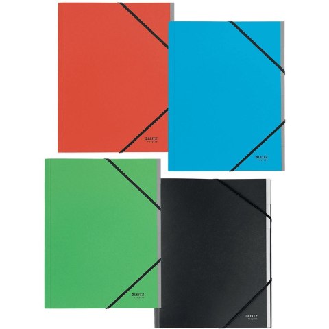 Teczka PP z gumką Leitz Recycle A4 6 przekładek czarna