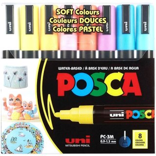 Markery z farbą plakatową Uni POSCA PC-3M 8 koloró