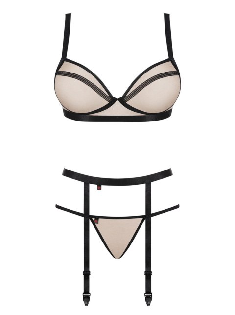 Komplet Nudelia 3-częściowy Beżowo-czarny