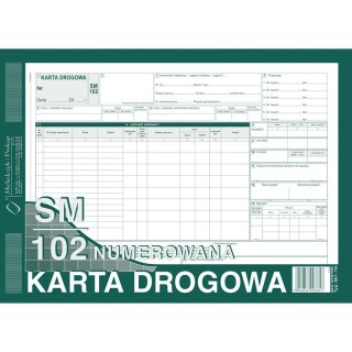 KARTA DROGOWA - SAMOCHÓD CIĘŻAROWY A4 NUMEROWANA