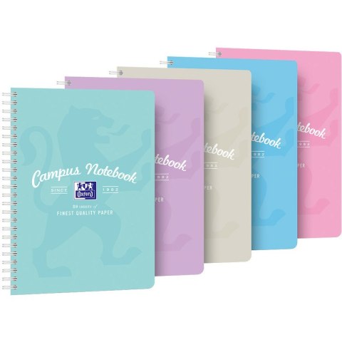 Kołozeszyt Oxford Campus Pastel B5+/80k kratka mix kolorów