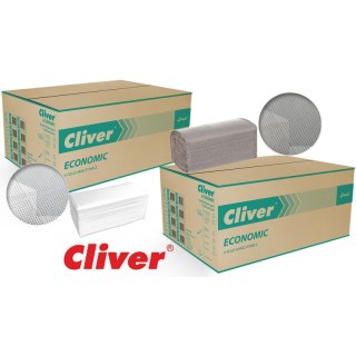 Ręczniki składane Cliver Economic V-Fold 1w makulatura szare (20x200)