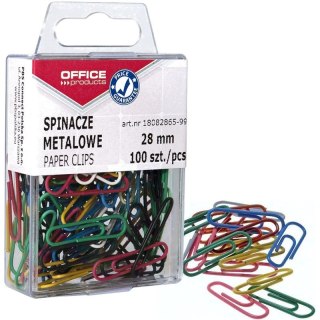 Spinacze kolorowe OFFICE PRODUCTS, powlekane, 28mm