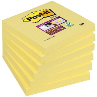 Karteczki Post-it Super Sticky 76x76mm (654-6SSCY) żółte (90)