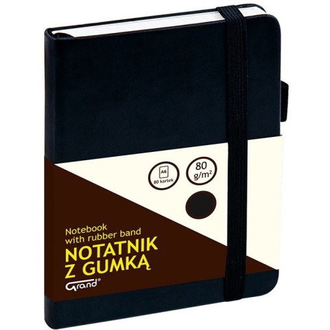 Notatnik Grand A6/80k kratka czarny