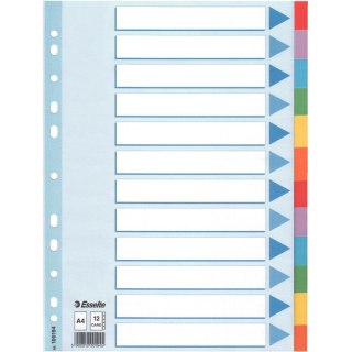 PRZEKŁADKI KARTONOWE ESSELTE A4 INDEX 12 KOLORÓW