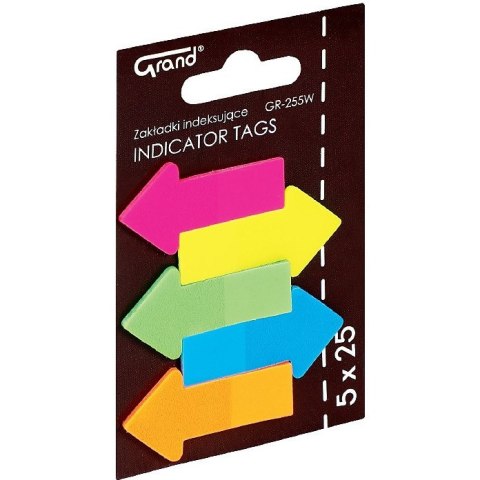 Zakładki Grand 23x45mm strzałki 5 kolorów (5x25)