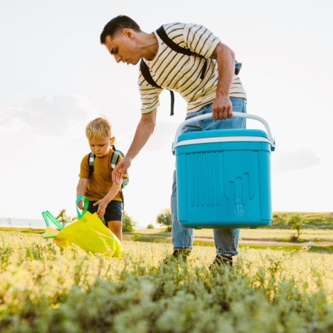 Lodówka turystyczna 20L KAMAI ICEBERG na wkłady mrożące, turkusowa z białą rączką Lodówka turystyczna 20L KAMAI ICEBERG na wkłady mrożące, turkusowa z białą rączką
